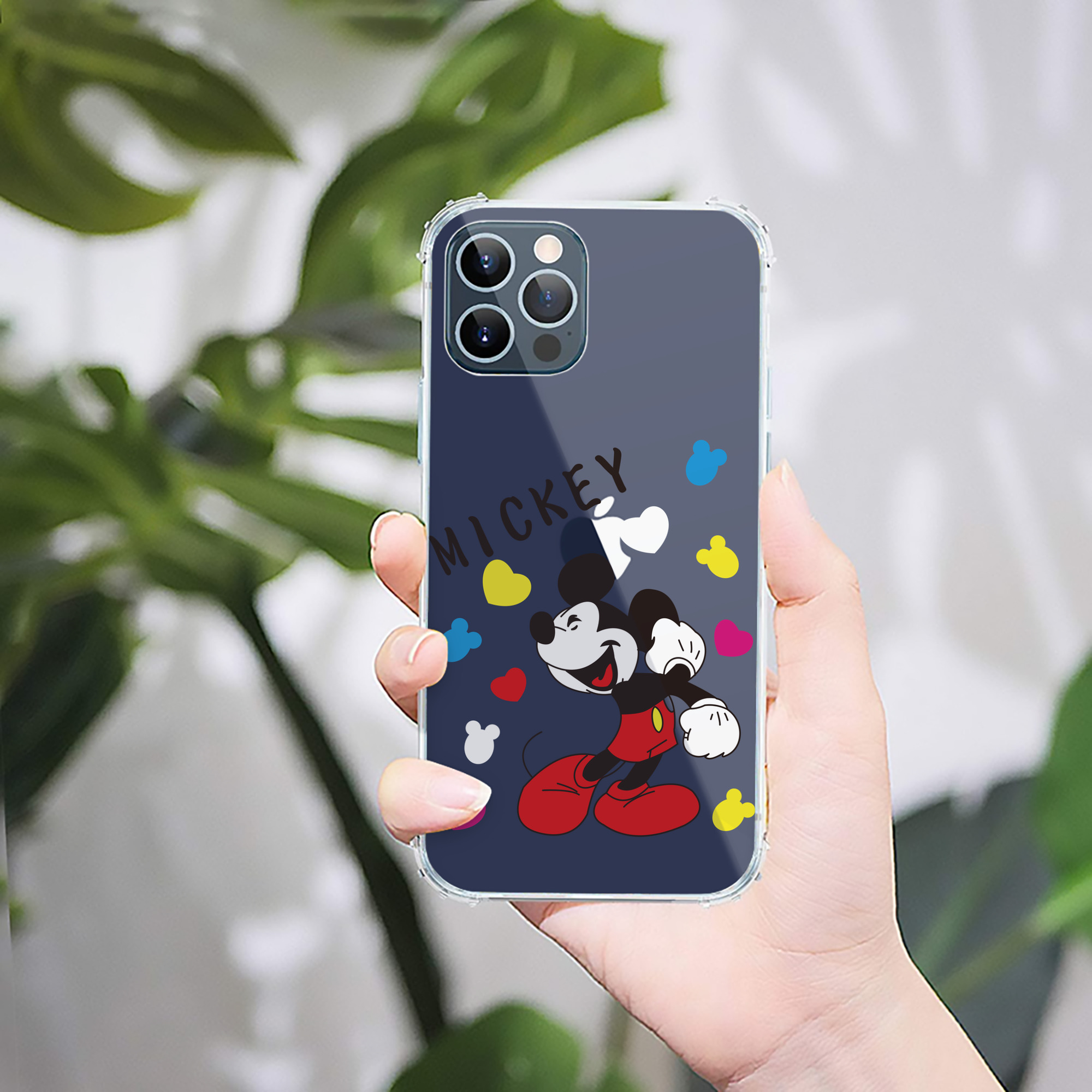 （画像用） ミッキーマウス Mickey Mouse 【iPhone 12シリーズ対応】透明スマホケース（クリアソフトケース）